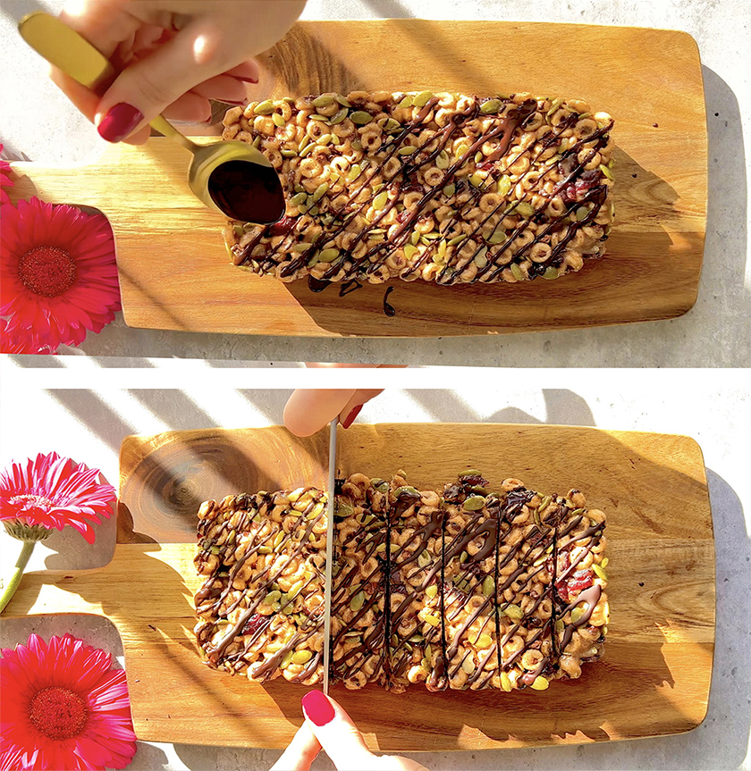 Paleo Breakfast bar, drizzled dark chocolate, kids friendly