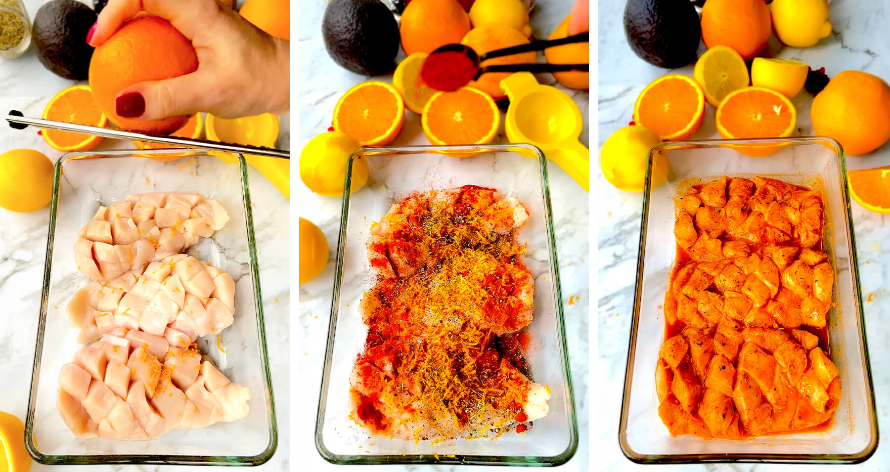 Easy step-by-step guide to marinating chicken with lemon, orange zest, and spices. Perfect for keto, paleo, or low-carb dinners.