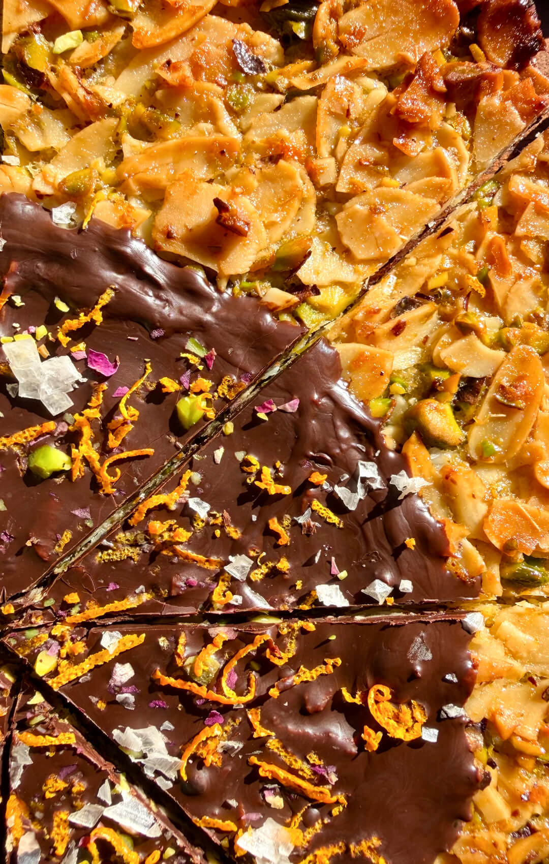 23 dark chocolate pistachio orange florentine cookie pizza.jpg