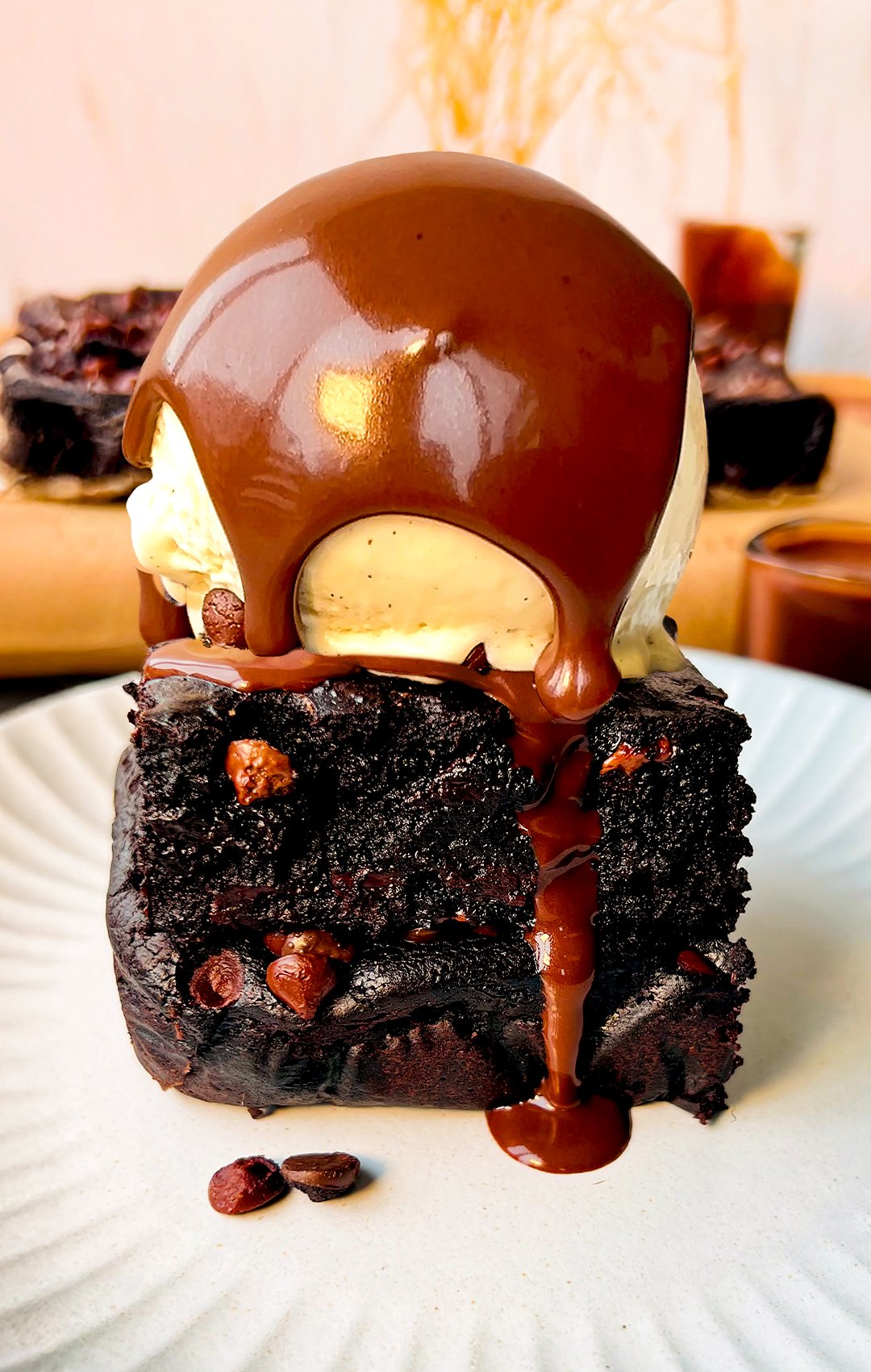 01. flourless brown butter pumpkin brownies ice cream