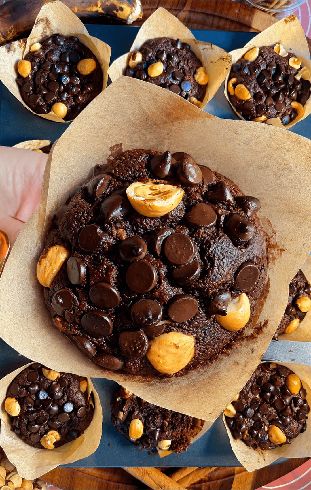 Chocolate Hazelnut Banana Muffin CLOSE UP.09