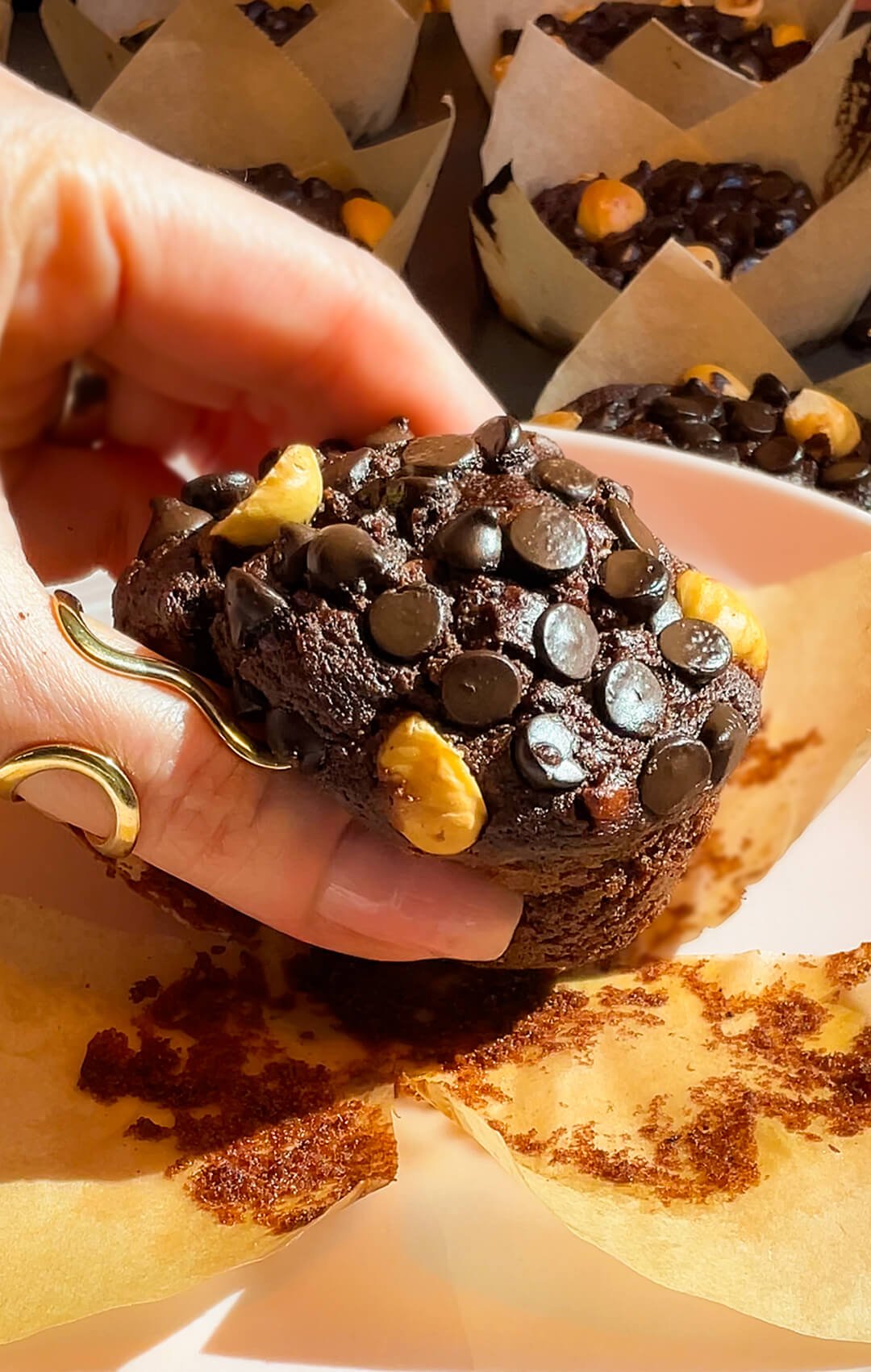 Soft Chocolate Banana Muffin Texture 07
