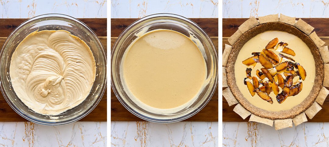 spiced cheesecake filling apple layer steps